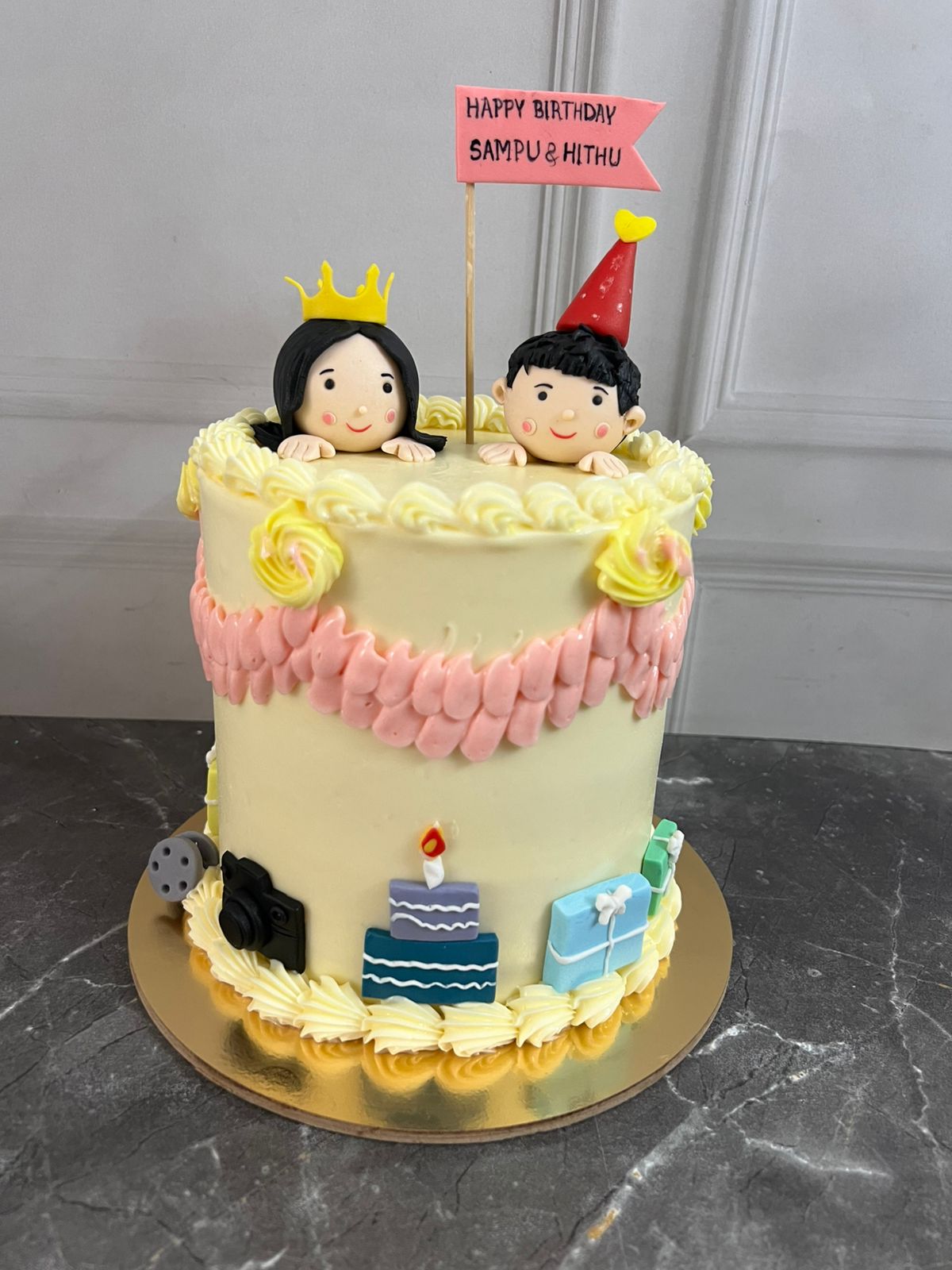 Cartoon Couple Birthday Cake